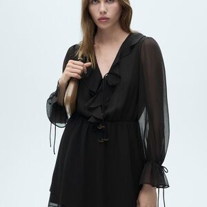 Elegant Black Ruffle Dress